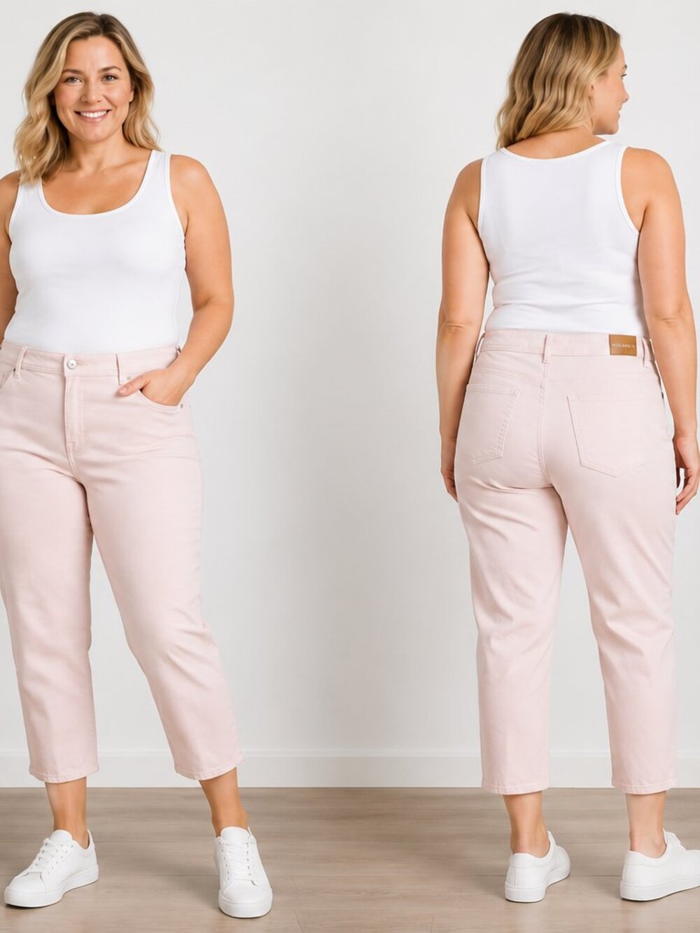 Calvin Klein Jeans Women's Size 14 Blush Pink Capri Pants Cropped Stretch